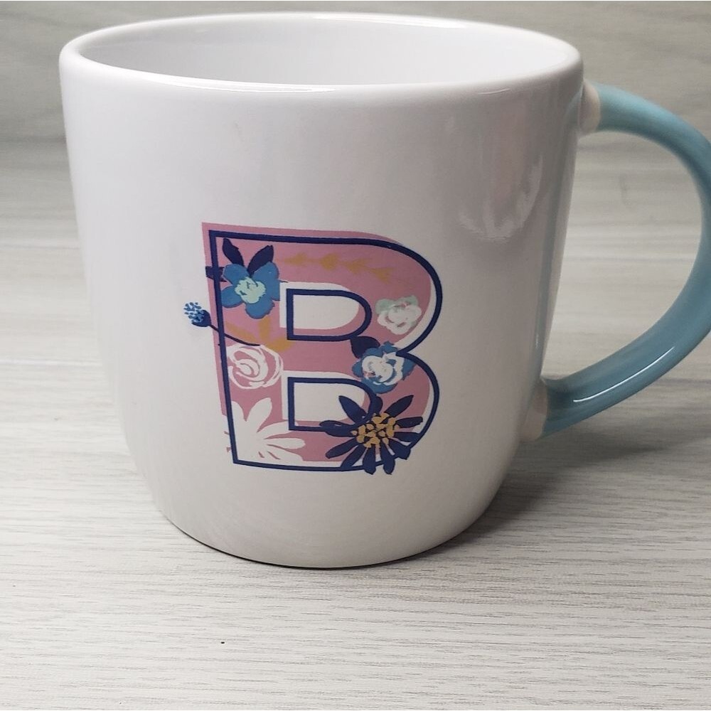 Clay art 18oz mug barrel asst monogram flrl krog